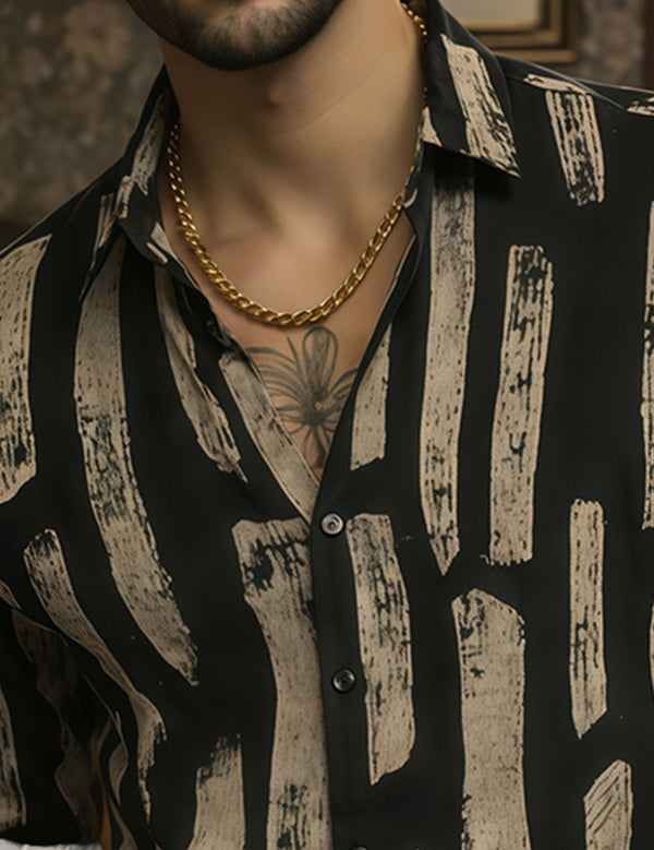 Force Men Printed Casual Black Shirt