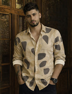 Force Men Printed Casual Beige Shirt