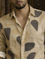 Force Men Printed Casual Beige Shirt