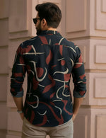 Black Abstract Print Shirt