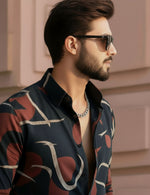 Black Abstract Print Shirt