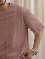 Force Solid Men Round Neck Brown T-Shirt