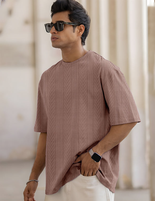 Force Solid Men Round Neck Brown T-Shirt