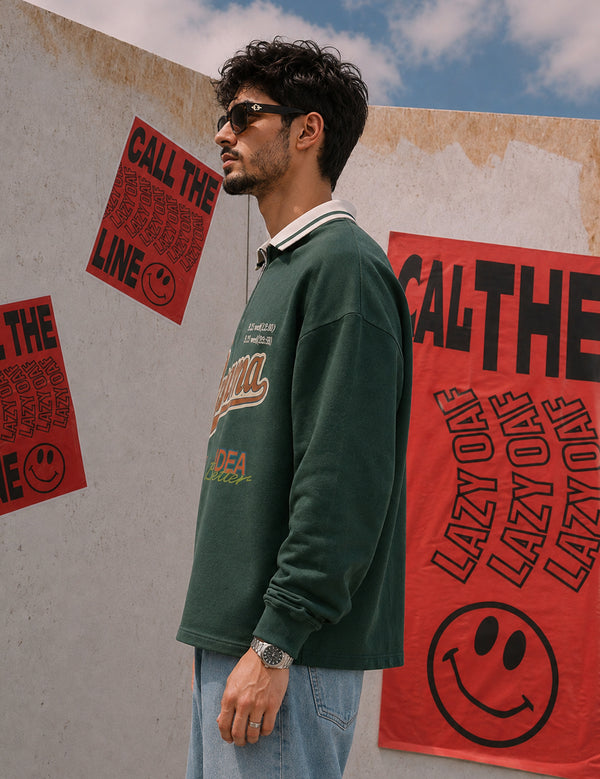 Force Printed Men Green Sweatshirt
