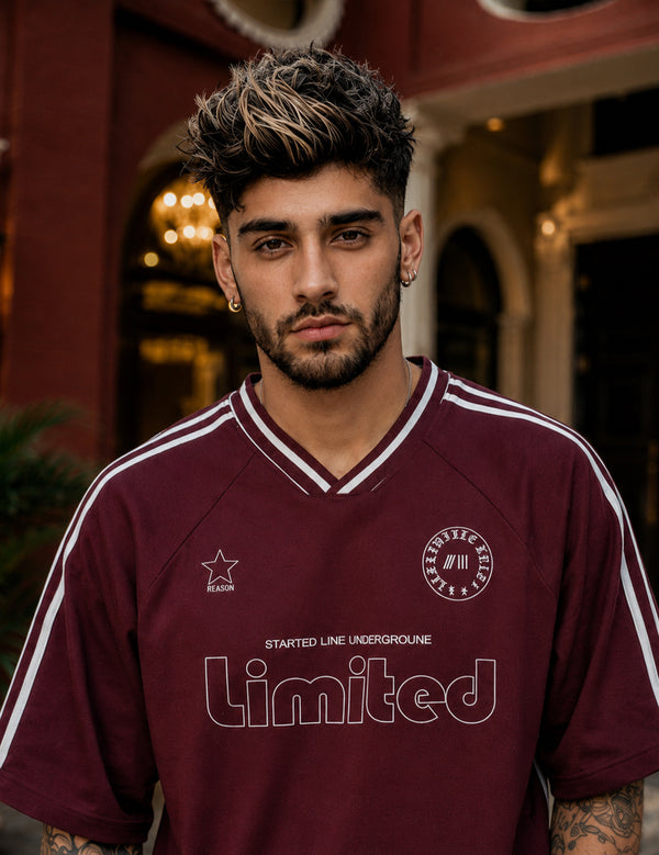 Force Printed Men V Neck Maroon T-Shirt