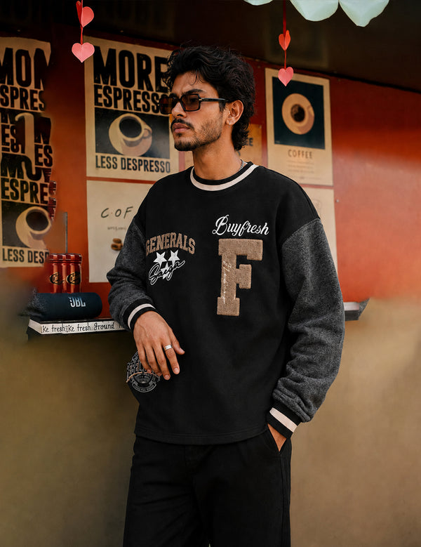Force Printed Men Black Sweatshirt