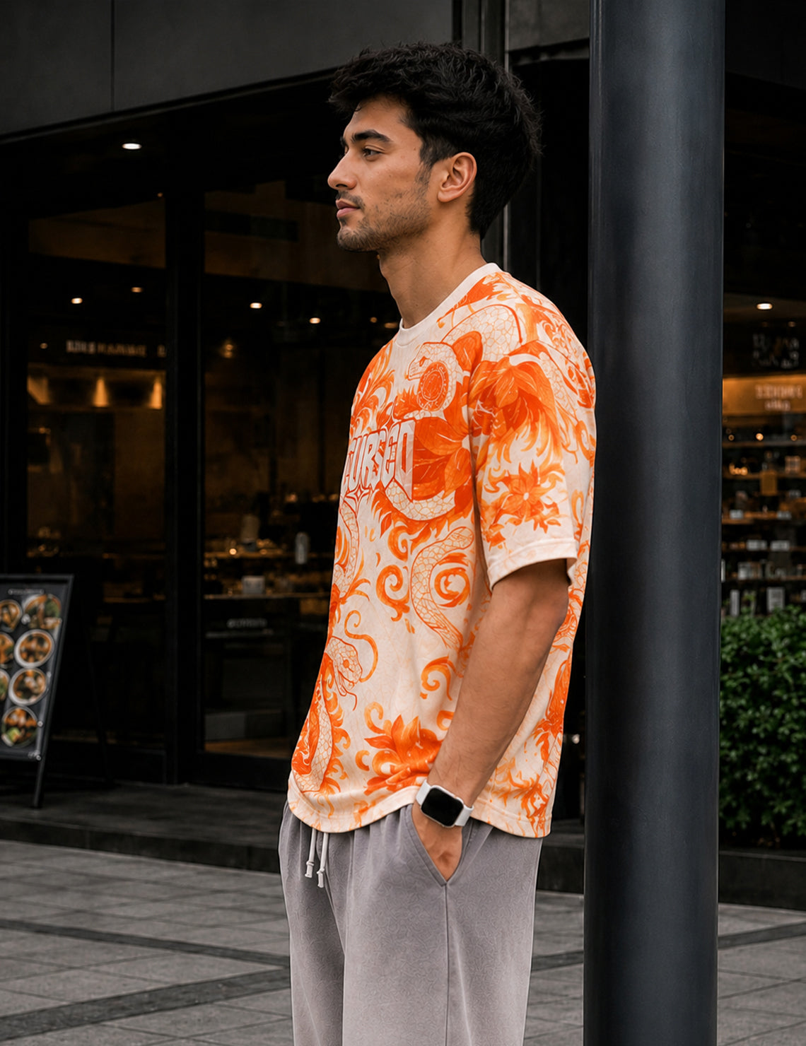 Force Printed Men Round Neck White T-Shirt