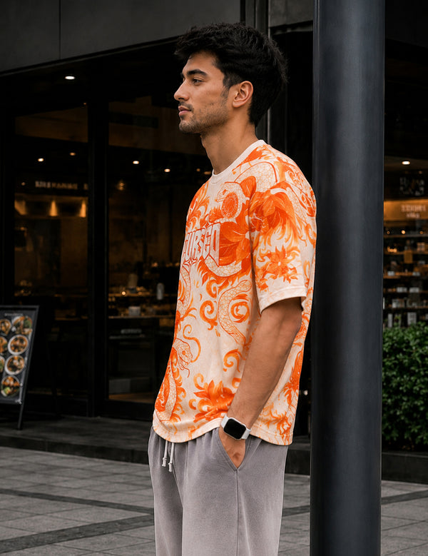 Force Printed Men Round Neck White T-Shirt