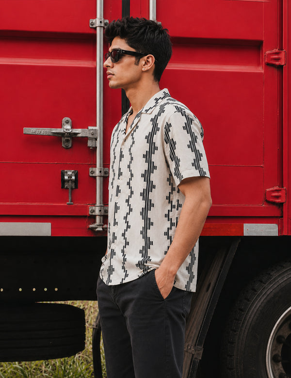 Force Men Printed Casual White Shirt