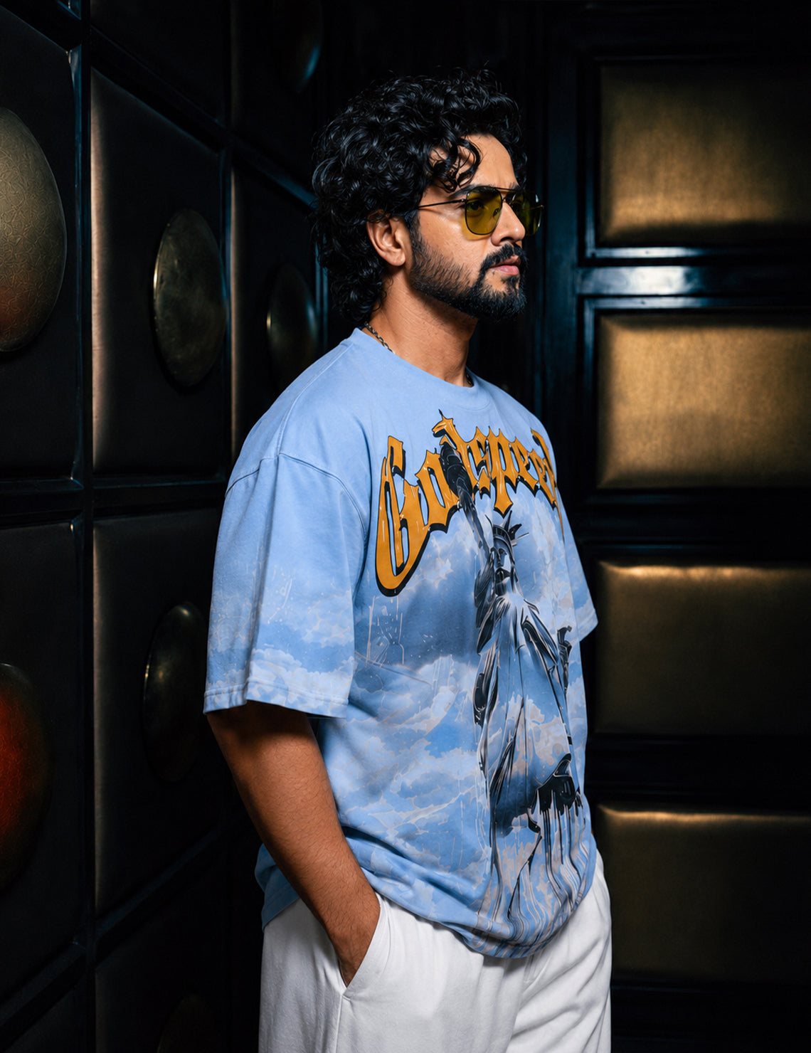 Force Printed Men Round Neck Blue T-Shirt