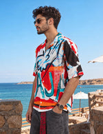 Force Mens Abstract Print White Shirt