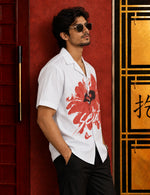 Force Mens Floral Print White Shirt