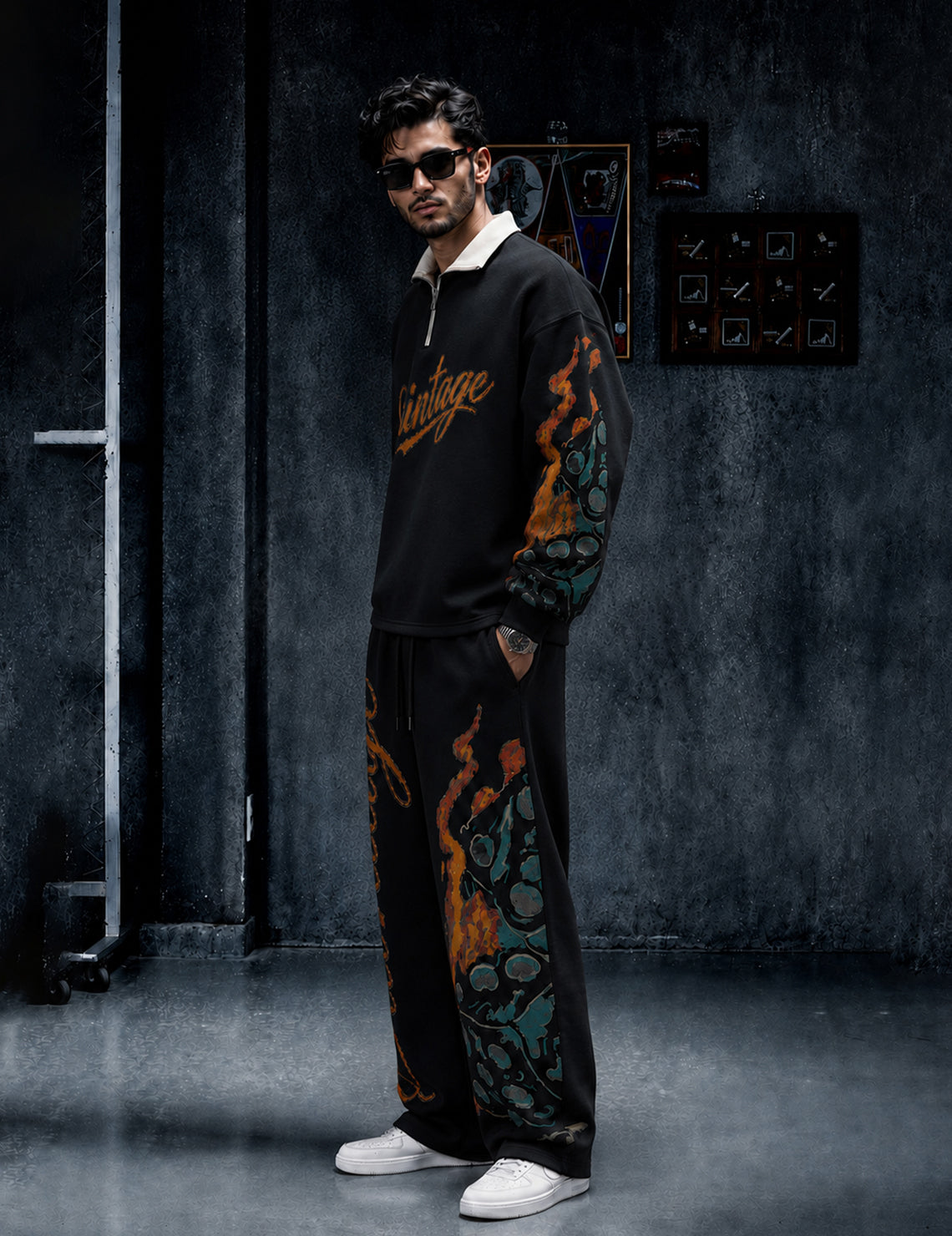 FORCE Mens Black Co-ords Set