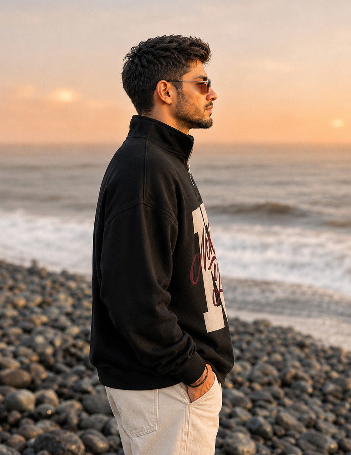 Force Printed Men Black Sweatshirt
