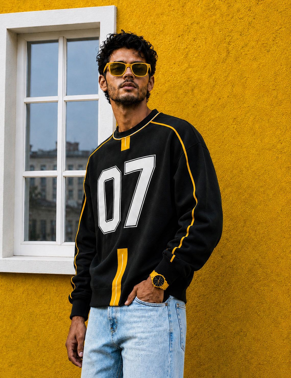 Force Printed Men Black Sweatshirt