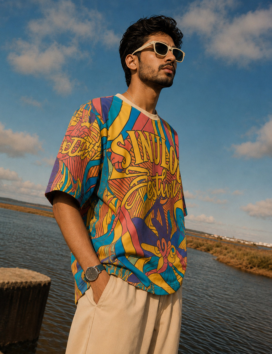 Force Printed Men Round Neck Multi Colour T-Shirt