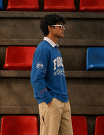 Force Printed Men Zip Neck LightBlue T-Shirt