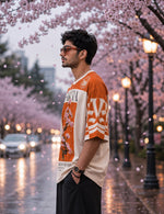 Force Printed Men Round Neck Orange T-Shirt