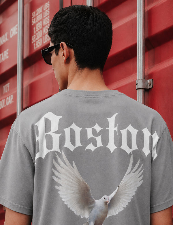 Force Printed Men Round Neck Grey T-Shirt