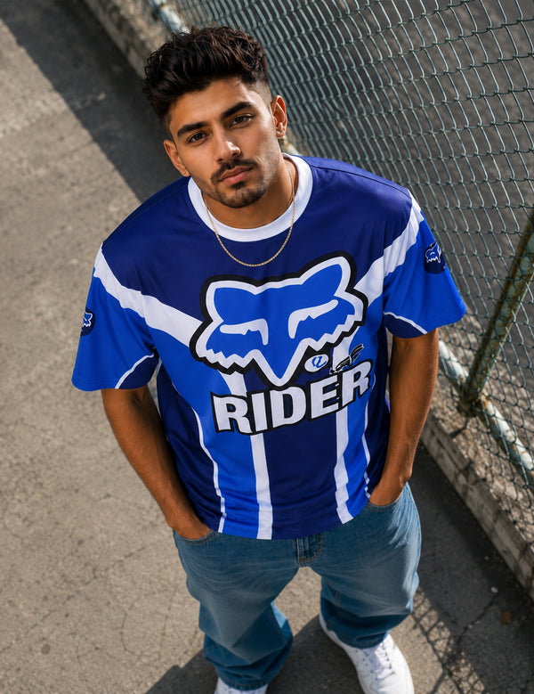 Force Printed Men Round Neck Blue T-Shirt