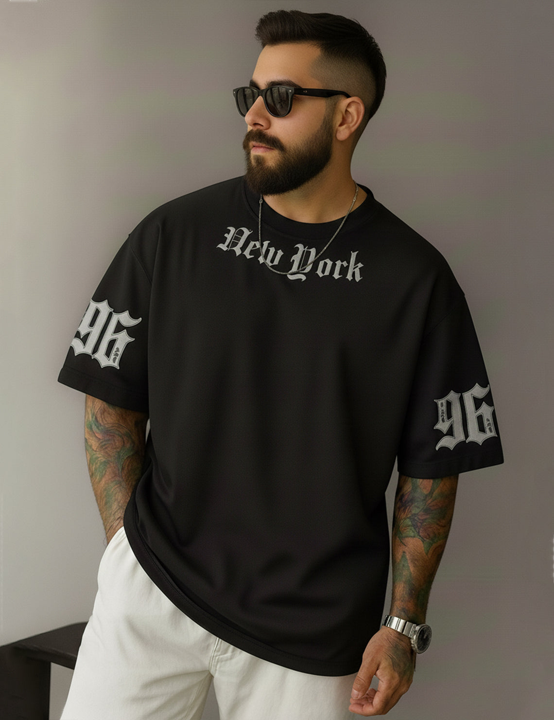 Force Printed Men Round Neck Black T-Shirt