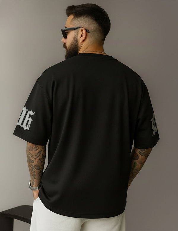 Force Printed Men Round Neck Black T-Shirt