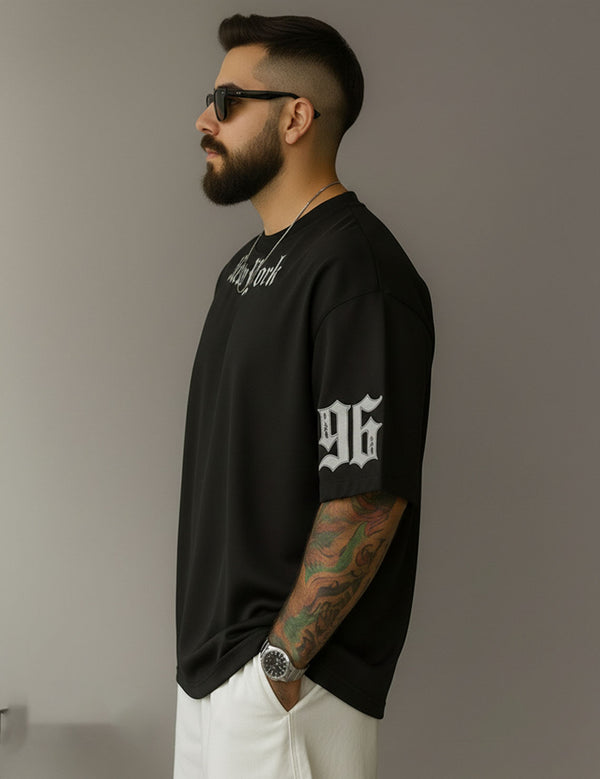 Force Printed Men Round Neck Black T-Shirt