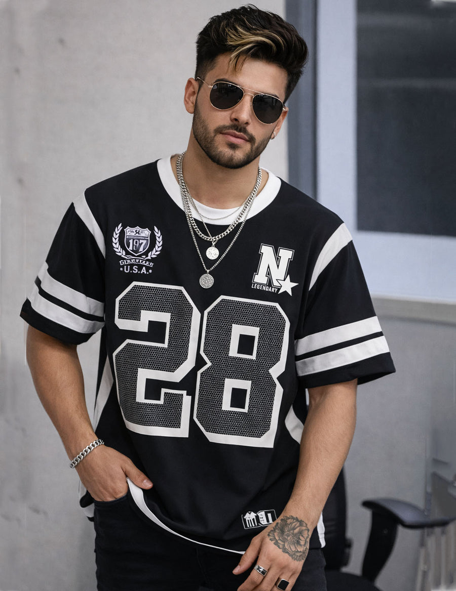 Force Printed Men Round Neck Black T-Shirt