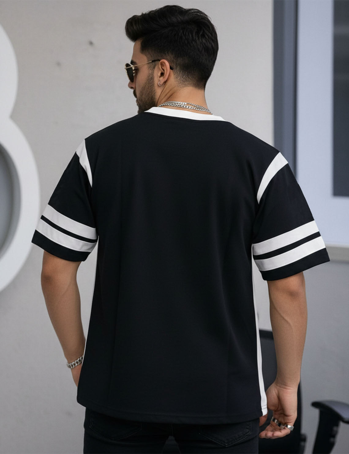Force Printed Men Round Neck Black T-Shirt