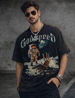 Force Graphic Print Men Round Neck Black T-Shirt