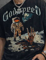 Force Graphic Print Men Round Neck Black T-Shirt