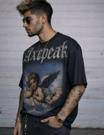 Force Graphic Print Men Round Neck Black T-Shirt