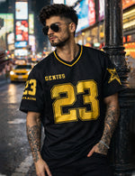 Force Printed Men V Neck Black T-Shirt