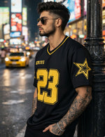 Force Printed Men V Neck Black T-Shirt
