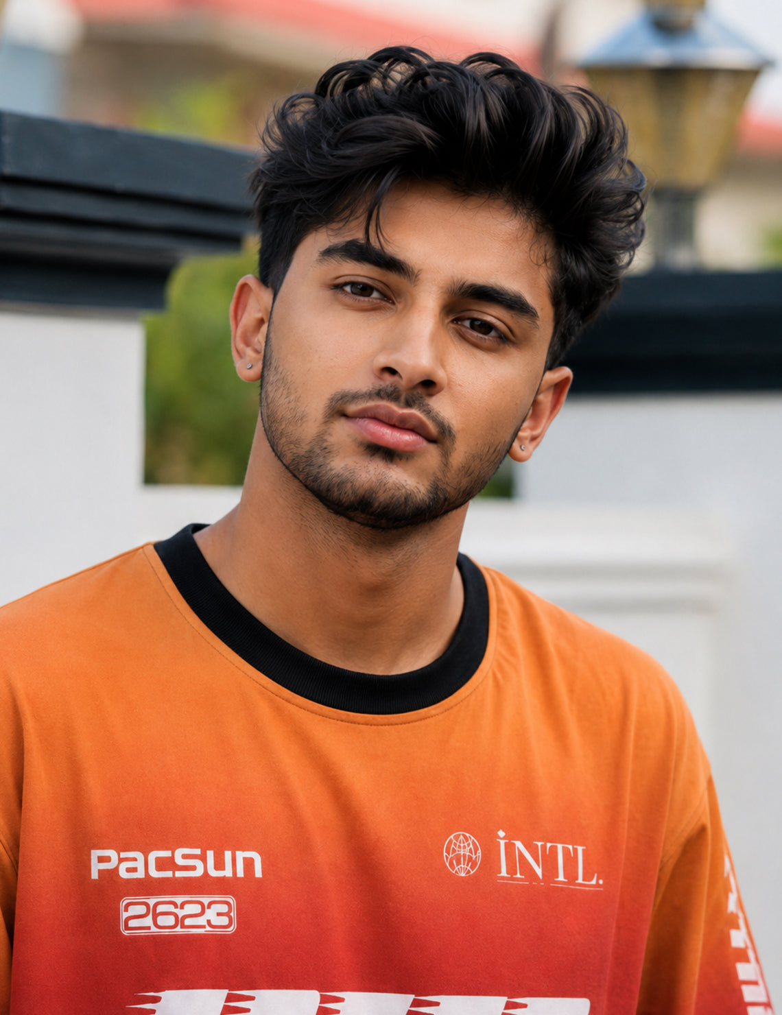 Force Printed Men Round Neck Orange T-Shirt