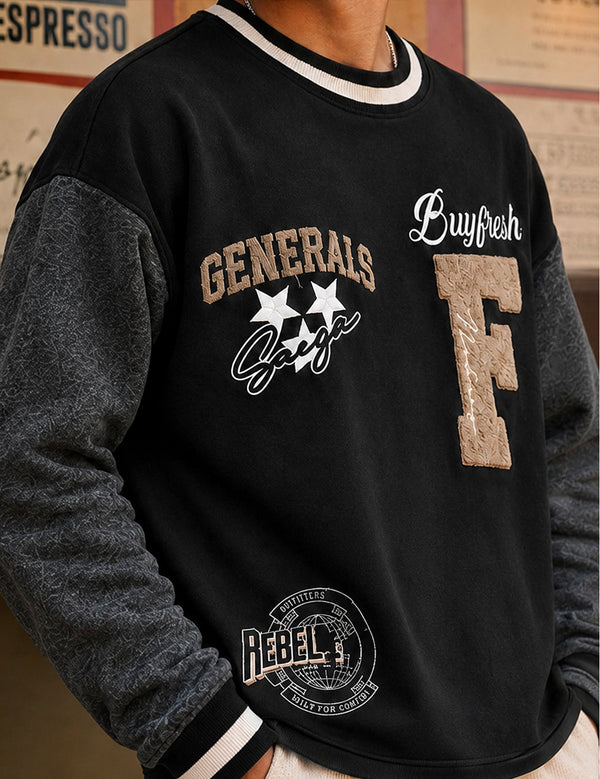 Force Printed Men Black Sweatshirt
