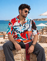 Force Mens Abstract Print White Shirt