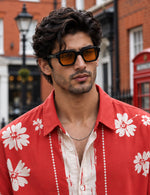 Force Mens Floral Print Red Shirt