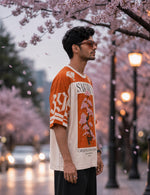 Force Printed Men Round Neck Orange T-Shirt