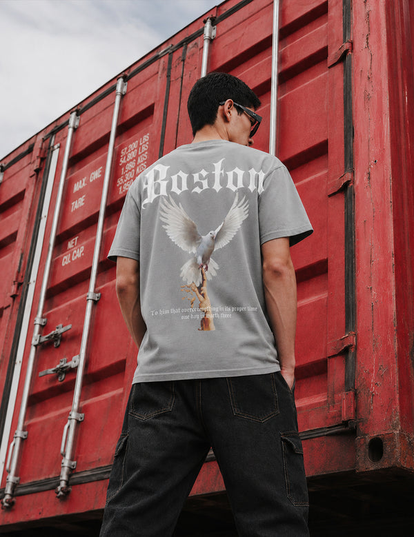 Force Printed Men Round Neck Grey T-Shirt