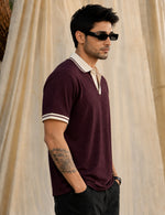 Force Solid Men Polo Neck WINE T-Shirt