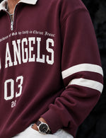 Force Printed Men Zip Neck Maroon T-Shirt