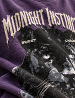 Midnight Instinct Panther Graphic Full-Sleeve T-Shirt – Purple