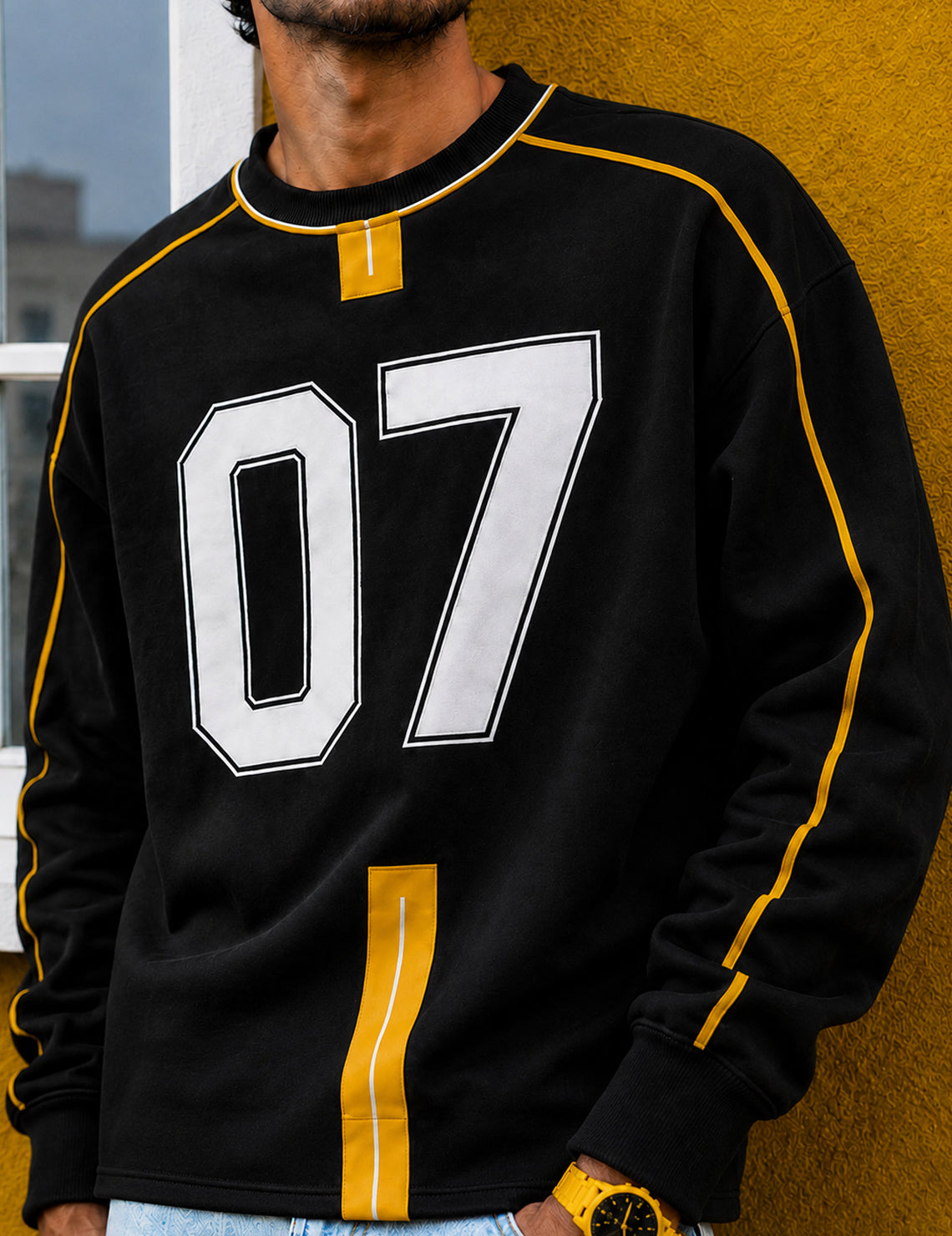 Force Printed Men Black Sweatshirt