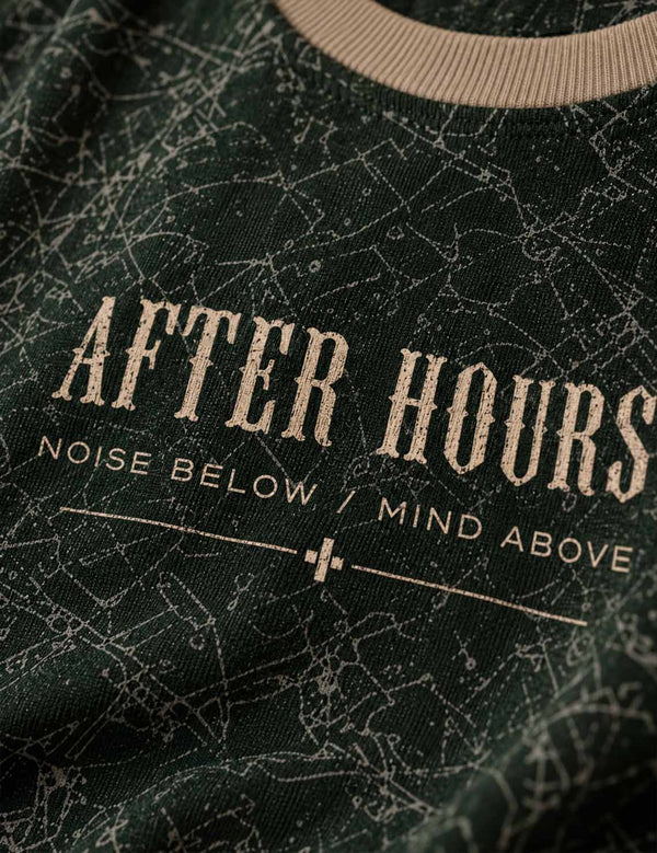 After Hours – Forest Green Oversized Half-Sleeve Ringer T-Shirt