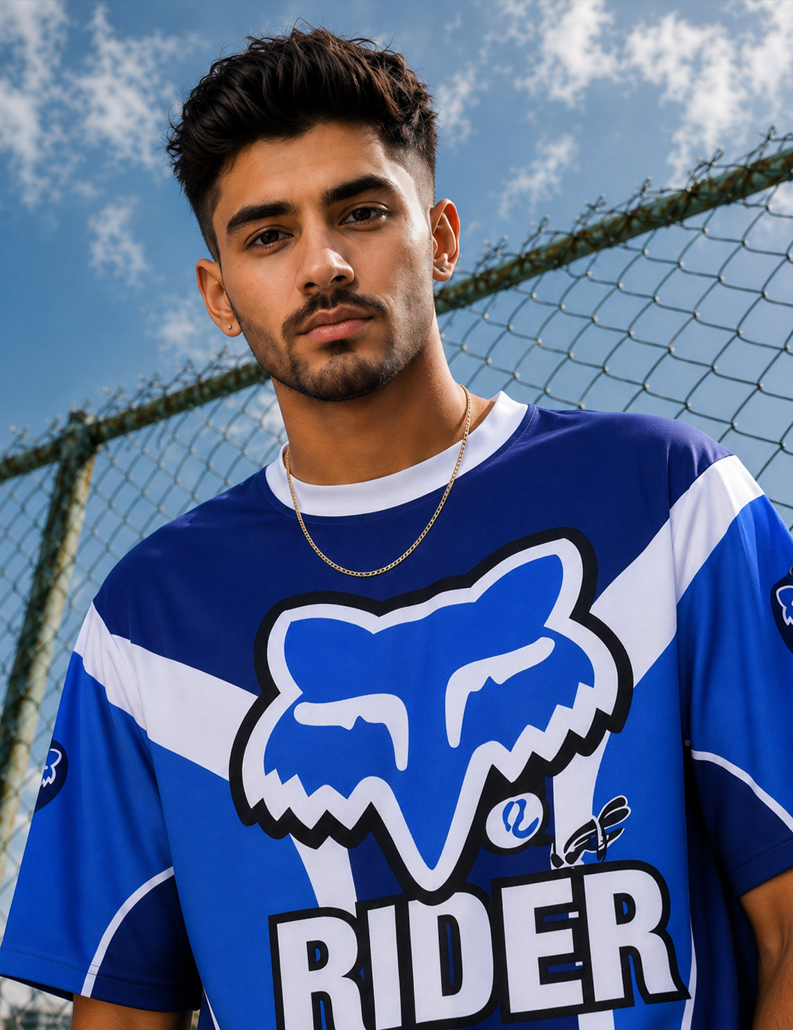 Force Printed Men Round Neck Blue T-Shirt