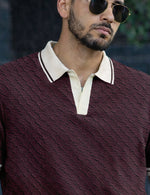 Force Solid Men Polo Neck WINE T-Shirt