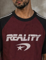 Force Graphic Print, Striped Men Round Neck Maroon, Black T-Shirt