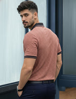 Force Solid Men Zip Neck Orange T-Shirt