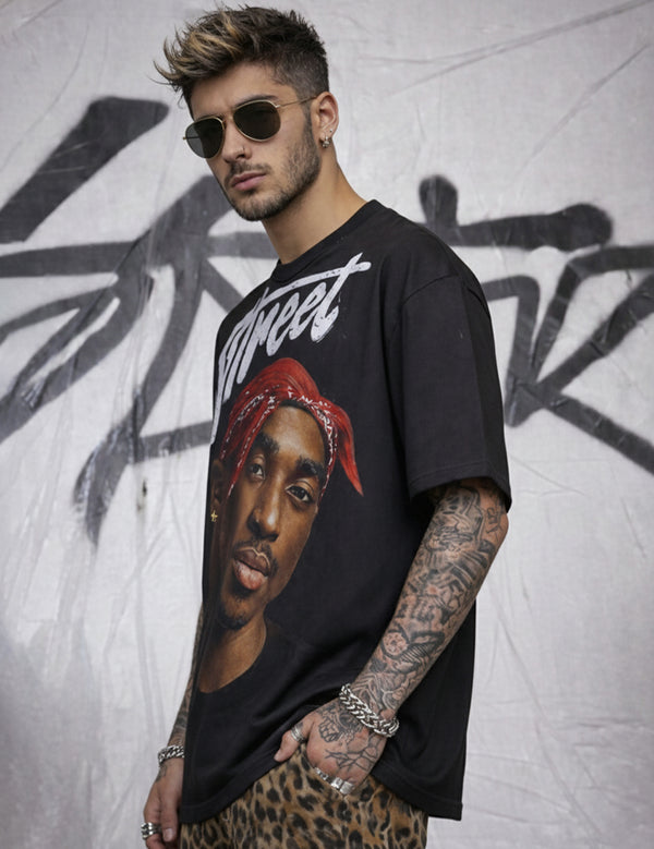 Force Printed Men Round Neck Black T-Shirt